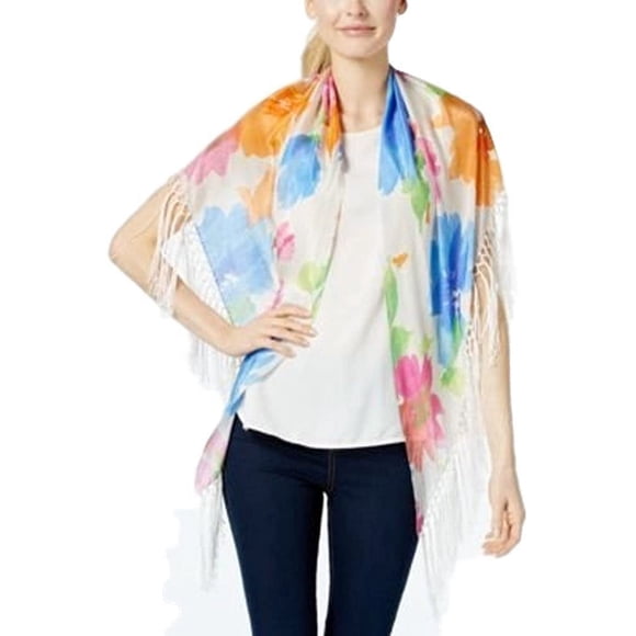 Lauren Ralph Lauren Floral Fringe Triangle Wrap Scarf