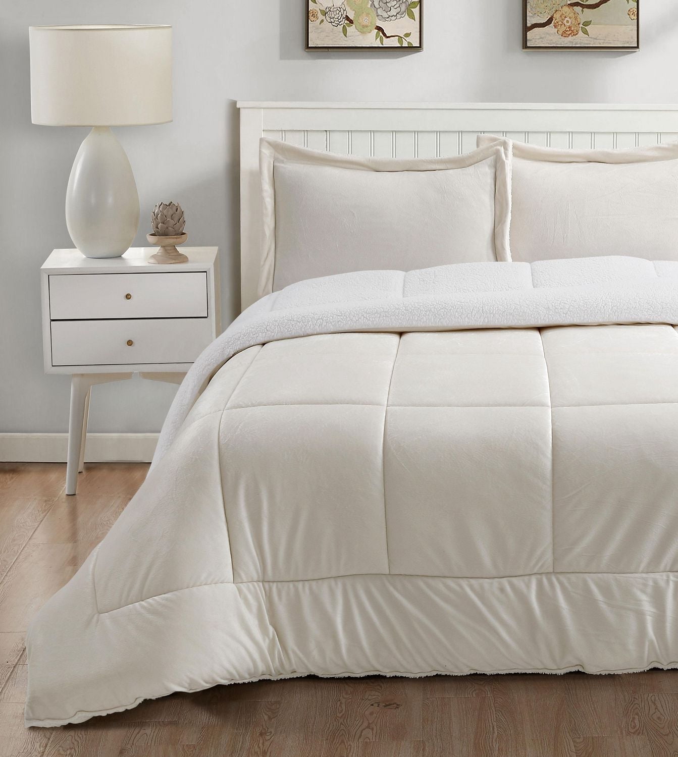 Reversible Mink & Berber Plush Sherpa Comforter Set