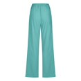 thumbnail image 4 of Dealovy Womens Cotton Linen Pants Elastic High Waist Drawstring Solid Color Casual Summer Lounge Trousers, 4 of 6