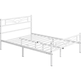 thumbnail image 2 of FullFurnique Metal Platform Bed Frame with Cloud Inspired Design Headboard, Full, White, 2 of 7