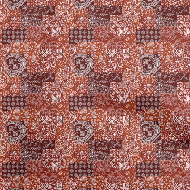 oneOone Tissu Jersey Coton Brun Rouille Matériel de Couture Patchwork Tissu Imprimé au Mètre 58 Pouces de Large