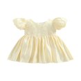 thumbnail image 1 of Enfants Princesse Robe Broderie Florale Cou Manches Courtes une Seule Pièce pour l'Été 6 Mois-5 Ans, 1 of 7