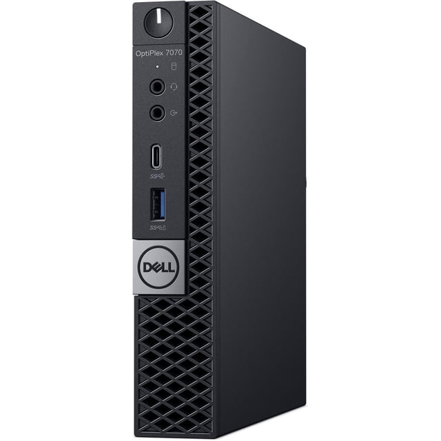 Tour PC de Bureau Dell OptiPLex 7070 Intel i7-9700T Remis à Neuf en Noir Mat avec Panneau avant, Écouteurs et Prises microphone, ports USB Type-C et USB 3.0, Insigne logo Dell, avec Mémoire DDR4, Idéal pour l'Informatique de Bureau et Professionnelle.