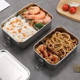 thumbnail image 1 of Stainless Steel Double Layer Lunch Compartment Lunch Student Cereal Container Clear Food Storage Containers Large Glass Storage Containers with Lids Rice Container Storage Containers with Drawers, 1 of 3