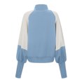thumbnail image 3 of FAIWAD Womens Casual Mock Neck Sweatshirt Puff Long Sleeve Patchwork Pullover Loose Workout Tops, 3 of 4