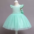 thumbnail image 2 of B91xZ Robe Décontractée pour Filles Robe en Coton Décontractée Robe Trapèze, Vert 6-12 Mois, 2 of 4