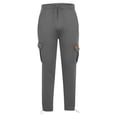 thumbnail image 3 of YOIAVAIOY Cargo Sweatpants for Men Baggy Plus Size Drawstring Sweatpants Gym Workout Pants with Pocket Dark Gray L, 3 of 7