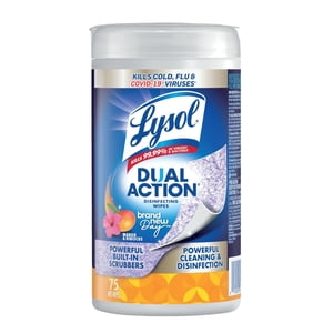 Lysol® Disinfecting Wipes - Dual Action Brand New Day™, Mango & Hibiscus Scent, 75 wipes