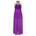 thumbnail image 3 of Jizyo Robe de Danse Sans Manches pour Filles à Sequins Color Block Costume de Danse Lyrique Tenues de Ballerine Violet 14, 3 of 4