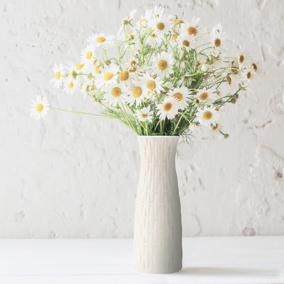 Decorative Vase for Home Decor, Modern Plastic Centerpiece for Dried Artificial Flowers, Versatile Shelf Table Vase for Farmhouse, Weddings, and Everyday Display