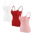 thumbnail image 1 of Timegard Camisoles pour Femmes 3 Pcs avec Soutien-Gorge Intégré Col Rond Bretelles Spaghetti Ajustées Douces Maillots de Corps Décontractés Hauts de Pyjama, 1 of 6