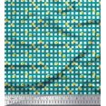thumbnail image 1 of Soimoi Green Poly Georgette Fabric Leaves & Floral Geometric Decor Fabric Printed Yard 42 Inch Wide, 1 of 5