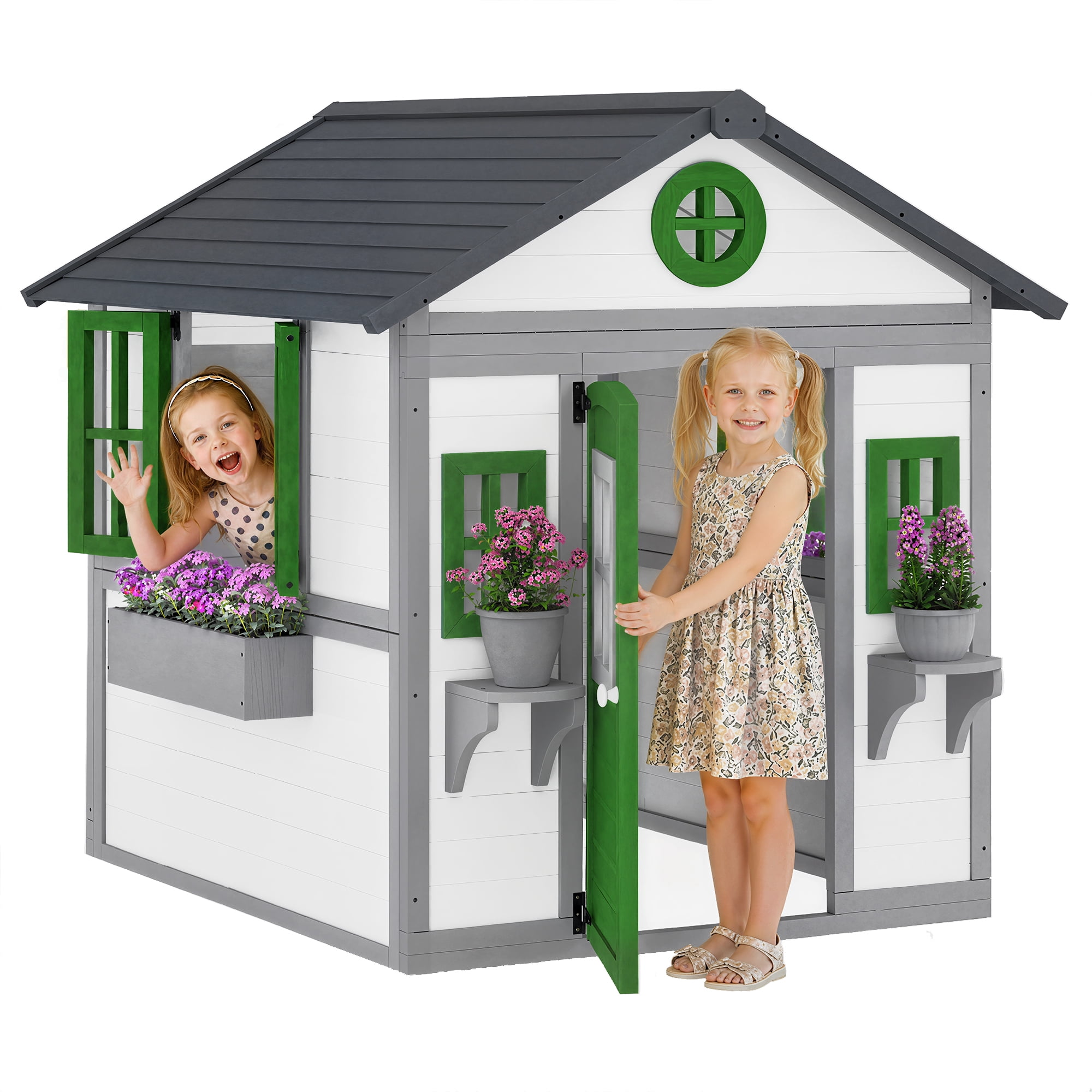 Maison jeux bois enfants maison Wendy pliante fenêtres porte