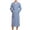 Blue, variant on ShomPort Towel Robes for Mens Full Length Long Sleeve V-Neck Open Front Thick Nightwear Comfort Everyday Bathrobes with Pockets