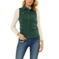thumbnail image 1 of INSPIRE CHIC Veste Zippée pour Femme Sans Manches Anorak Gilet Utilitaire Veste avec Poches TP Vert Foncé, 1 of 7