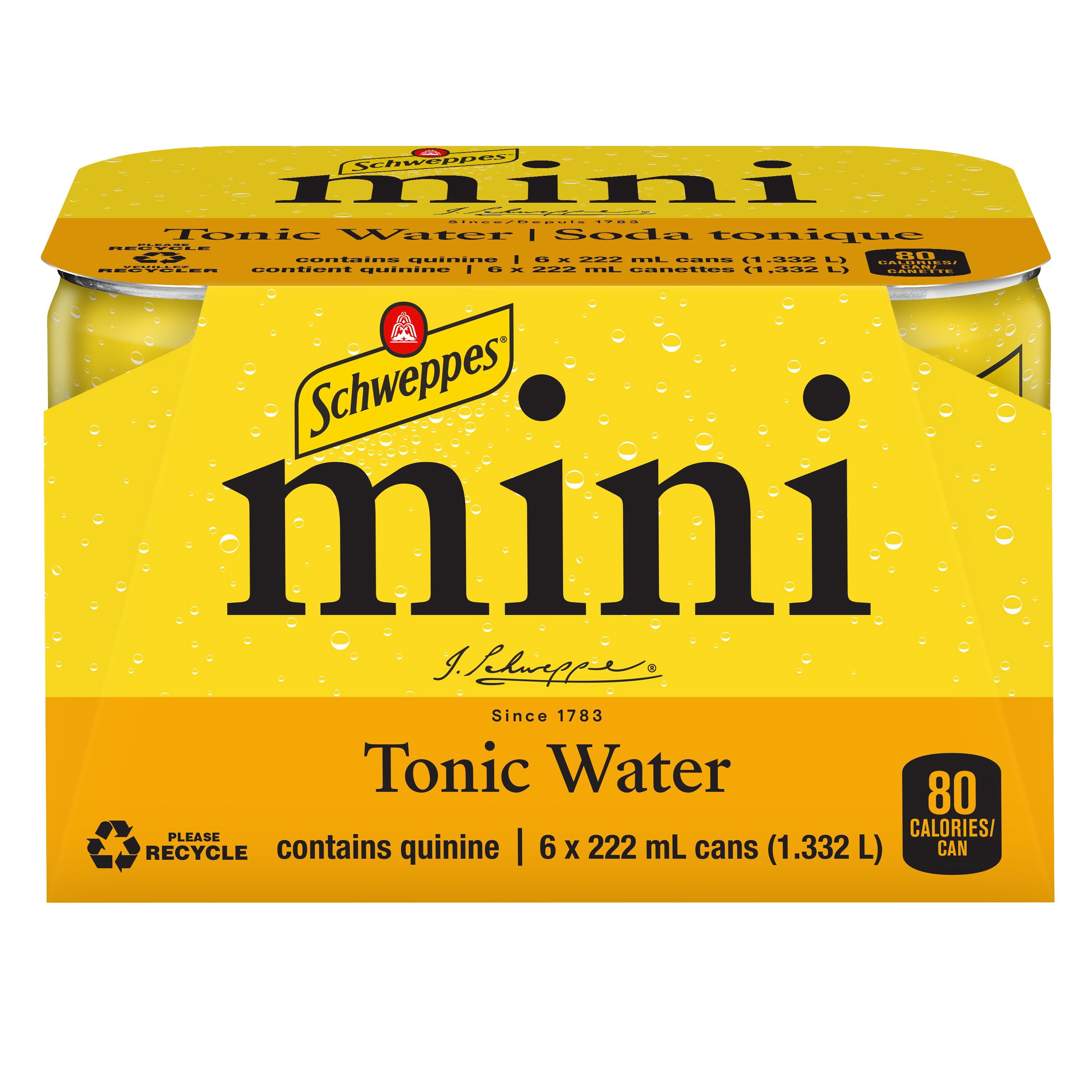 Schweppes Eau Tonique 6 x 222 ml, Mini canettes