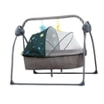thumbnail image 3 of Siruishop Automatic Baby Bassinet Melodies Timer for 0-18 Months Auto Rocking Bassinet green, 3 of 8