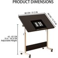 thumbnail image 3 of Royalbelle Adjustable Height Standing Desk,Foldable Mobile Stand Up with Wheels Small Rolling Computer Desk Laptop Portable Computer Workstations for Home Office,Black, 3 of 7