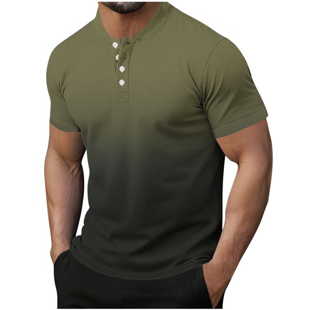 Plebaso Mens Fashion Tshirts Button Short Sleeve Pullover Shirts Summer Casual Basic Tees Tops for Men