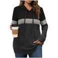 thumbnail image 2 of Yuyuzo Hoodies for Women Casual Ribbed Knit V Neck Sweatshirts Long Sleeve Fall Warm Pullover Sweater Tops, 2 of 6