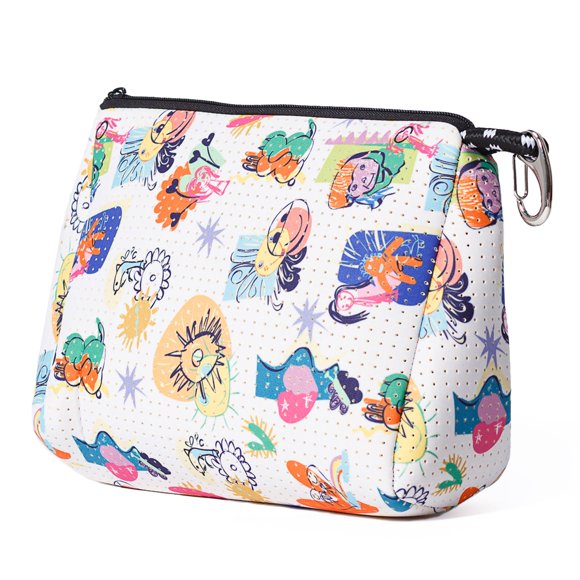 POPUPS Grand Sac de Maquillage avec Fermeture Éclair - Sac Cosmétique en Néoprène Imperméable 7.7 x 10.75 x 5 Pouces