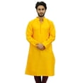 thumbnail image 2 of Atasi Kurta Long Jaune Ethnique pour Homme Style Bollywood Chemise de Designer - Petit, 2 of 7