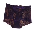 thumbnail image 1 of HUITKMM Womens Underwear Ladies' Lace Solid Color Transparent Mid High Waist Plus Size Triangle Pants, 1 of 3