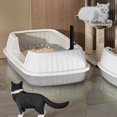 thumbnail image 5 of Antqov Semi Enclosed High Bar Litter Box With Splashs Proof Designs Provides Ample Space For Cats Includes Shovel For Kittens, 5 of 5