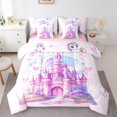 thumbnail image 1 of Erosebridal Ensemble de Literie Château de Rêve Format Double, Ensemble de Lit Papillon Arc-en-Ciel, Décor Thème Princesse, Réversible 7 Pcs, 1 of 5
