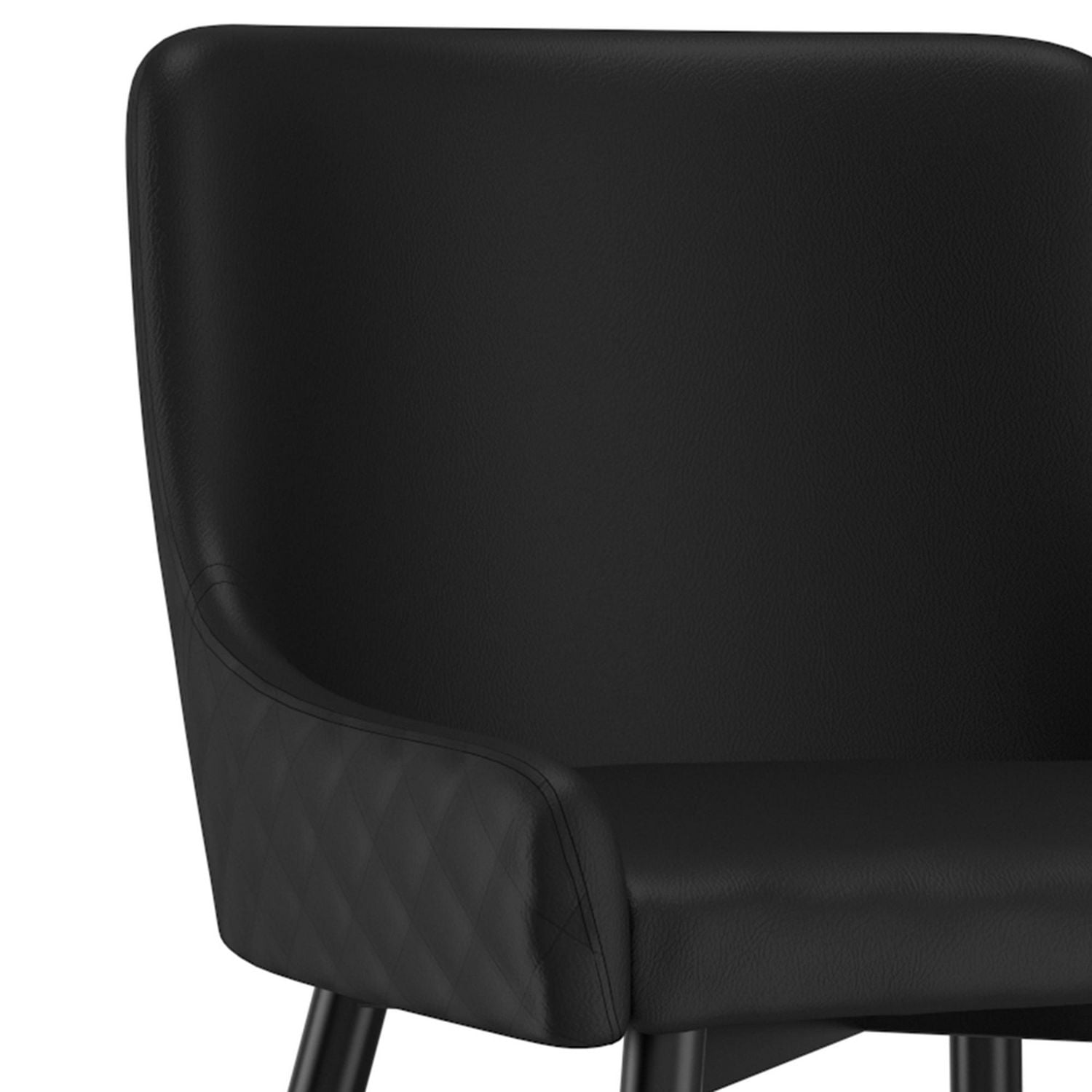Ensemble de 2 chaises d’appoint modernes en similicuir et en métal, noir