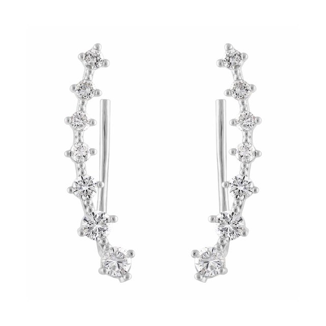 18K Gold Plated Cubic Zirconia Ear Crawler Climber Earrings