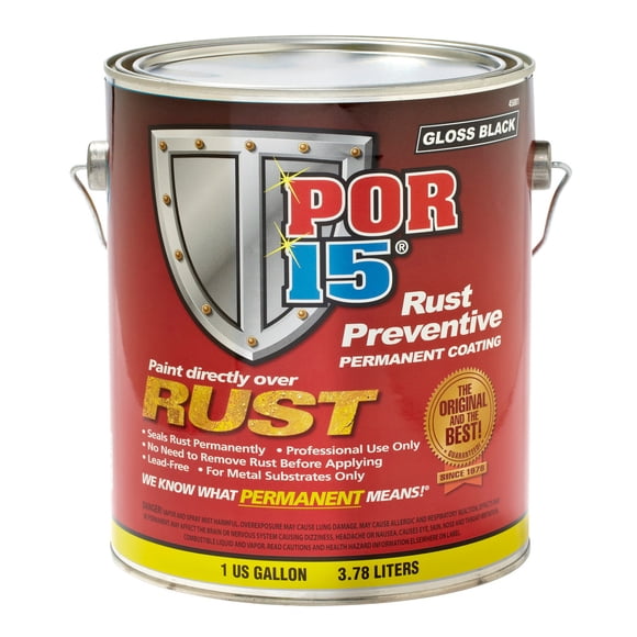Por 15 Traitement de Rouille 45001 Poubelle de 1 Gallon; Couvercle à Brosse; Simple; Noir Lustré