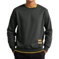 thumbnail image 1 of Men's Loose Fit Casual Long Sleeve Round Neck 2 In 1 Layering Sweater for Spring and Autumn Seasons, 1 of 4