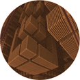thumbnail image 1 of Ahgly Tapis Rond Lavable en Machine Intérieur Transitionnel Acajou Brun, 7 Pieds Rond, 1 of 7