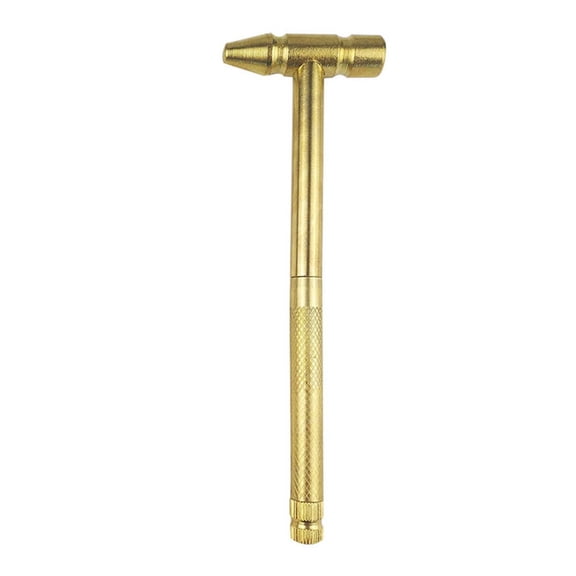 OCCOA 5 in 1 Mini Multifunctional Copper Hammer and Screwdriver Set, Compact Household Repair Tool for DIY and Jewelry, Portable Hardware Kit, Gold