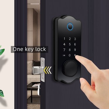 Serrure de Porte Intelligente, Poignée Ensemble Porte 150 Codes Serrure de Porte 5 en 1 150 Codes Application Ic Serrure Auto 5 Serrure Étanche Auto 1 Application 5 en 1 avec Poignée Ensemble Dsfen Poignée