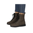 thumbnail image 3 of UKAP Women Combat Boot Side Zip Booties Lace Up Ankle Boots Work Shoes Waterproof Army Green 9, 3 of 6