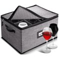 thumbnail image 1 of StorageBud Ensemble de Rangement pour Verres à Vin avec Séparateurs, Coque Rigide et Empilable, Contient 12 Verres à Vin, Contenants de Rangement pour Vaisselle Rembourrés en Toute Sécurité avec Poignées et Fermetures Éclair pour le Transport, 1 of 7