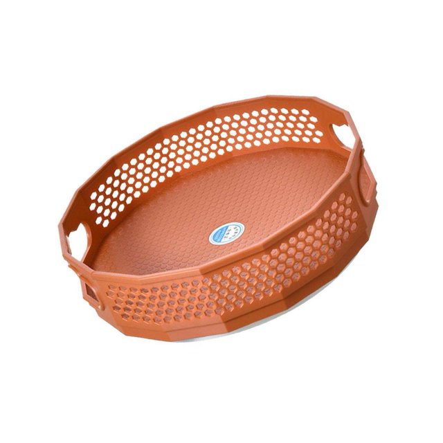 Anti-Skid Turntable Spice Rack Bathroom Storage Organizer Kitchen Storage Pantry Spice Rack Storage Tray Organizer Container Orange S