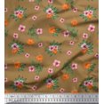 thumbnail image 1 of Soimoi Poly Georgette Fabric Leaves & Floral Print Fabric by the Yard 42 Inch Wide, 1 of 5