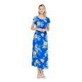 thumbnail image 1 of Robe Longue Simple Hawaïenne pour Femme à Manches Cap Luau L Hibiscus Blue, 1 of 5