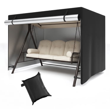COSYUMI Housses de Balançoire d'Extérieur pour 3 Places, Housse de Balançoire de Patio pour Balançoire d'Extérieur, Housse de Hamac Imperméable et Auvent de Balançoire Résistant aux UV, Housse de Chaise de Balançoire de Jardin Protecteur de Meubles, 47x35x63 Pouces
