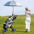 thumbnail image 2 of Costway Chariot de Golf Pliable à 3 Roues à Pousser et Tirer avec Siège, Tableau de Bord, Sac, Bleu, 2 of 10