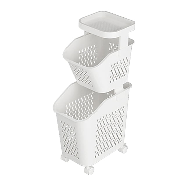 Double Layer Sturdy Laundry Basket for Apartment Laundry Room Living Room