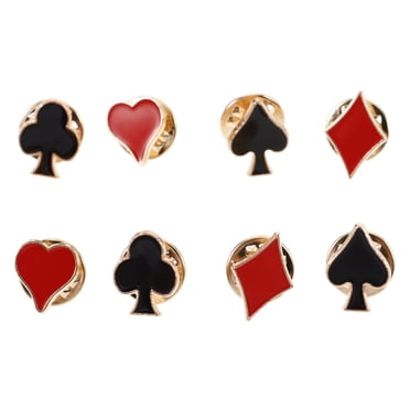 KAKOWELY 8 Pcs Badge de Mode Personnalité Amusant Cœur Rouge Prune Carré Cartes à Jouer Collier Épingle Collier (Style Aléatoire),0,79"X0,59"X0,59 Pouces