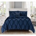 thumbnail image 2 of Ensemble de Literie 10 Pcs Toutes Saisons Infinity Collection, Ensemble de Couette Résistant aux Plis, Soyeux et Doux, Comprend un Ensemble de Draps, Très Grand/calque, Bleu Marine, 2 of 5