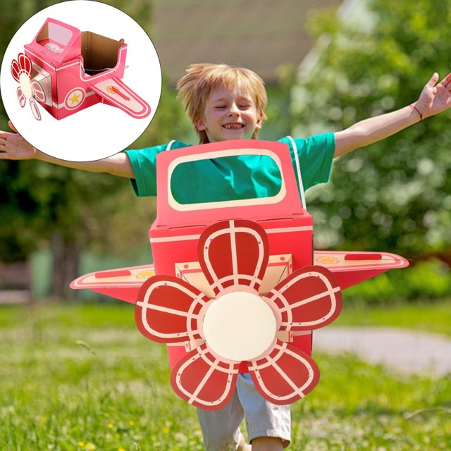 Wearable Airplane Cardboard Clothing Easy To Assemble And Lightweight Used For Creative Pretend Games And Parental Interaction