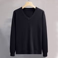 thumbnail image 3 of Xcmzpl Chandail-Robe à Col en V pour Hommes, Tricot, Manches Longues, Coupe Ajustée, Chandails Mode, Chandail à Enfiler, Chandail de Base Uni, Hauts de Chandail d'Automne, 3 of 6