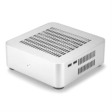 Boîtier Tout Aluminium Mini HTPC Étui Mini ITX Étuis Ordinateur Gaming PC Boîtier de Bureau avec Alimentation 8 Broches PSS Blanc,1 * Alliage d'Aluminium Petits Châssis 1 Ensemble * Vis,Blanc