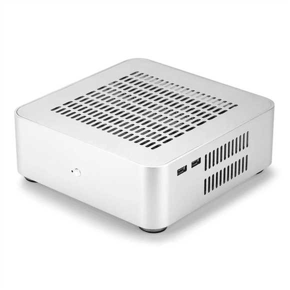 All Aluminum Chassis Mini HTPC Case Mini ITX Cases Computer Gaming PC Desktop Case with 8Pin Power Supply PSU White,1 * Aluminum alloy small chassis 1 set * screws,White
